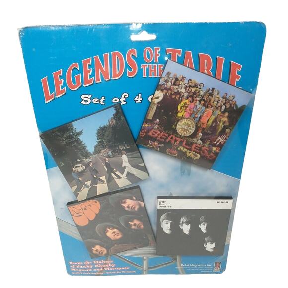 The Beatles Set of 4 Album Cover Coasters Legends of the Table Polar Magnetics - Picture 7 of 7